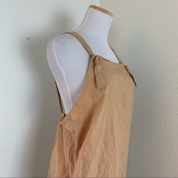 NWT Tavik Standoff Romper Linen Rayon Size Small Sand Shorts Pockets - Picture 6 of 14